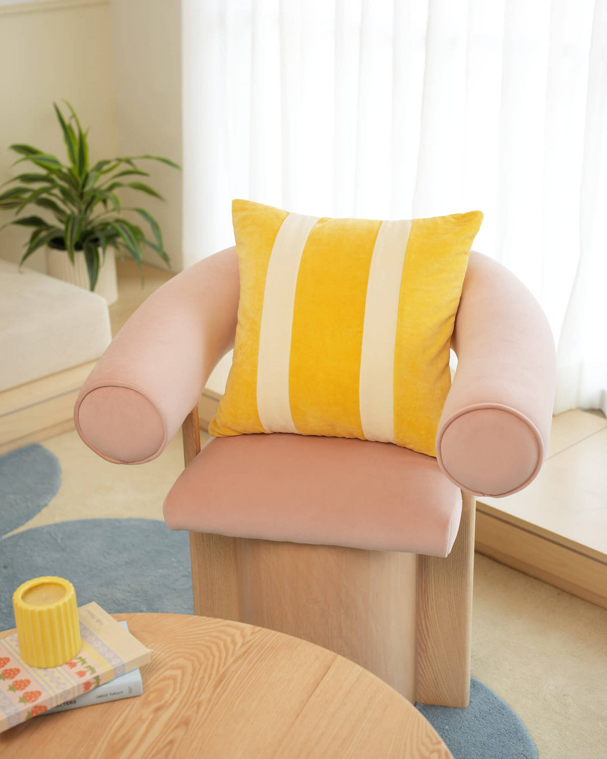 Cotton Velvet Pillow - Lemonade