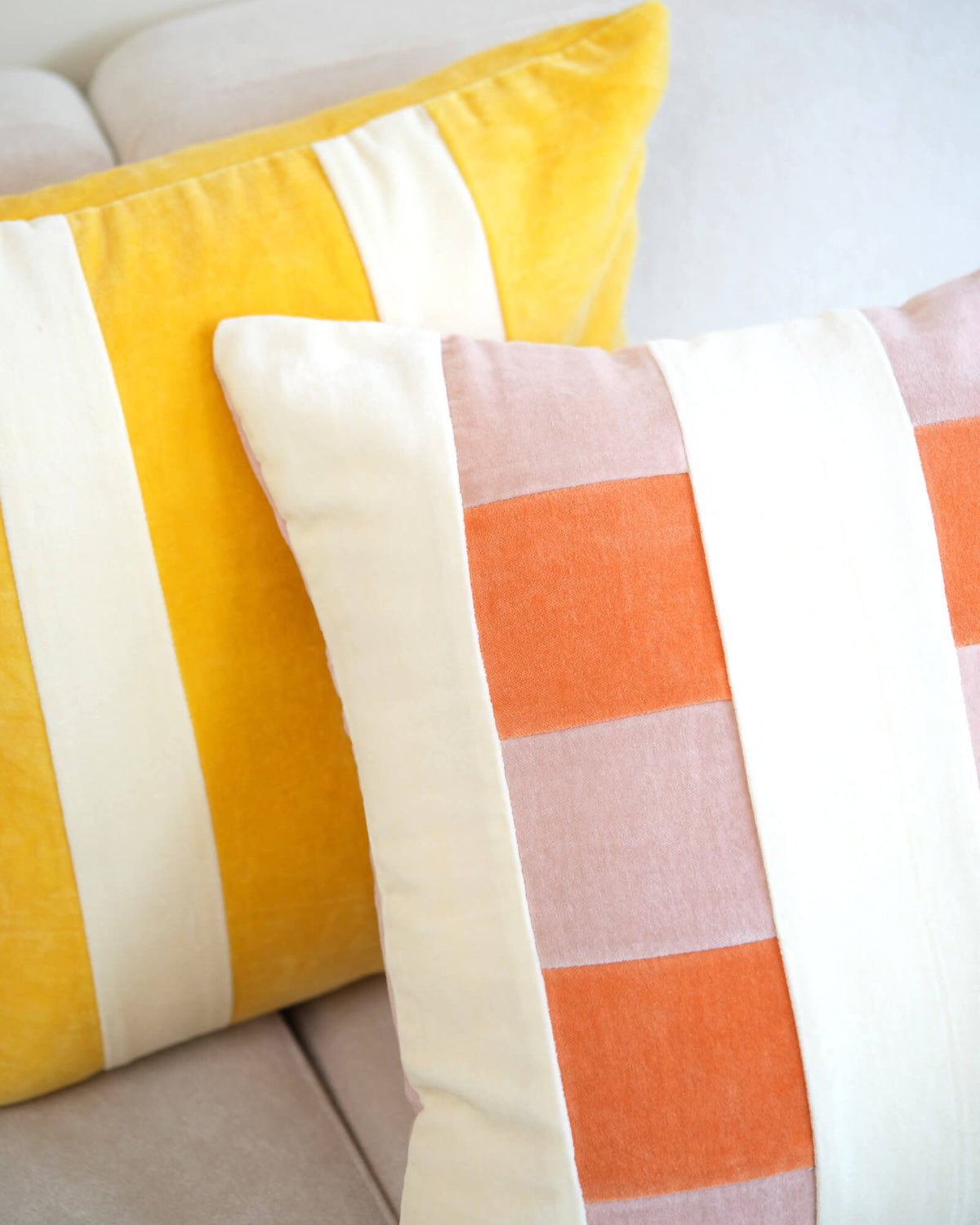 Cotton Velvet Pillow - Clementine