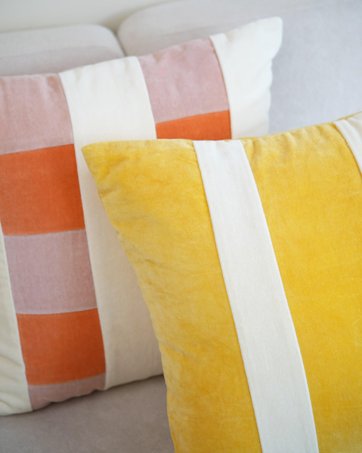 Cotton Velvet Pillow - Lemonade