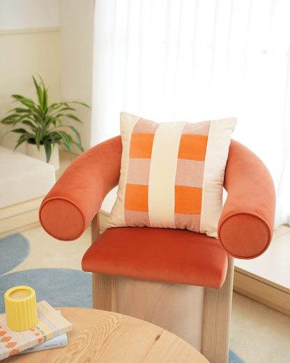 Cotton Velvet Pillow - Clementine