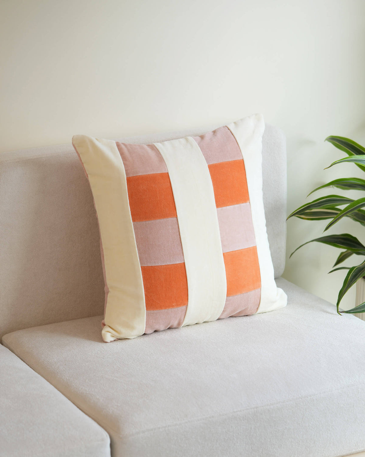 Cotton Velvet Pillow - Clementine