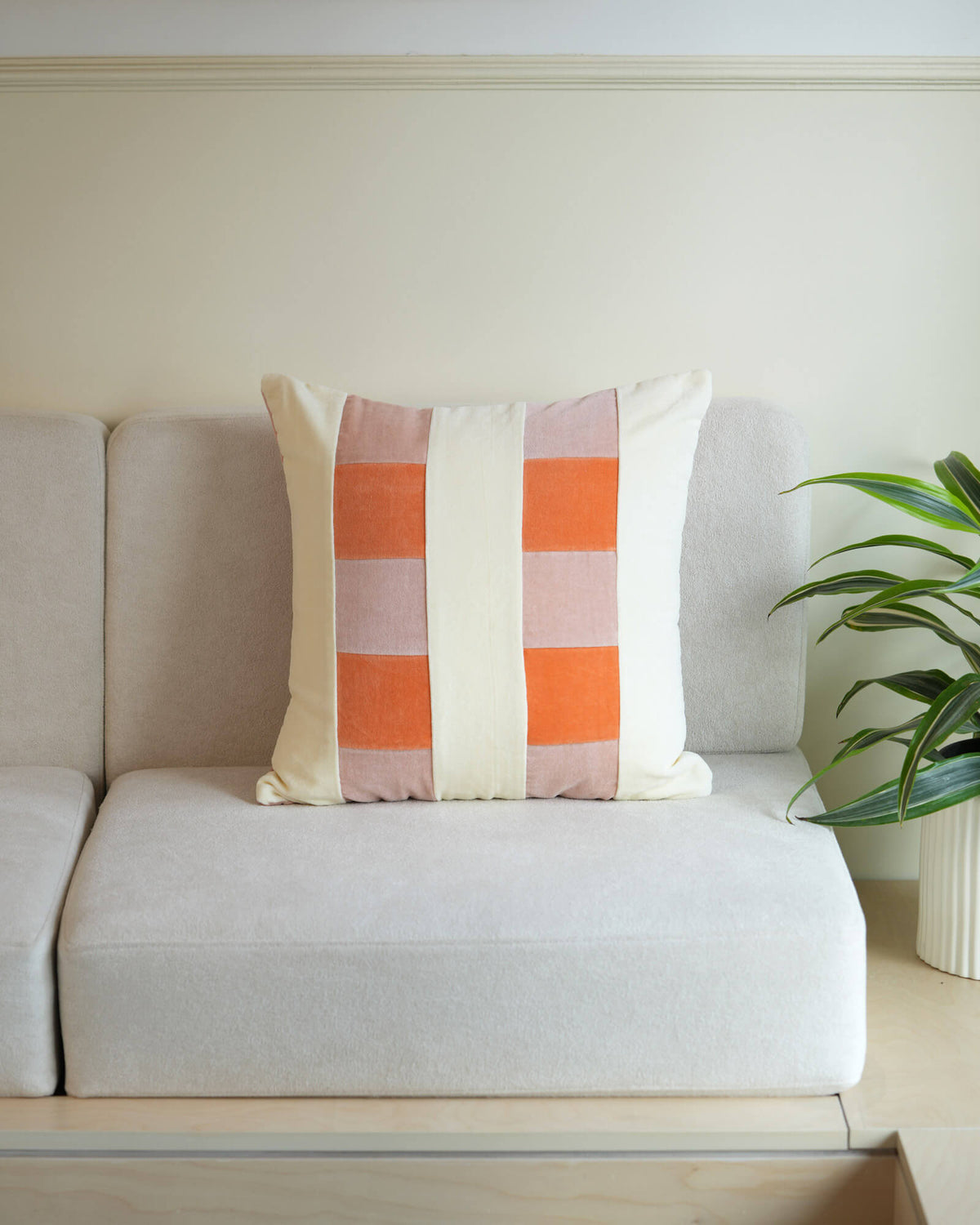Cotton Velvet Pillow - Clementine