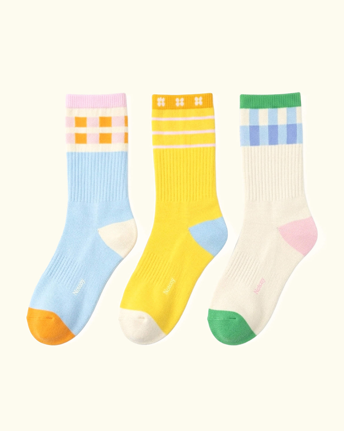 Socks, Set of 3 - Lime Ocean