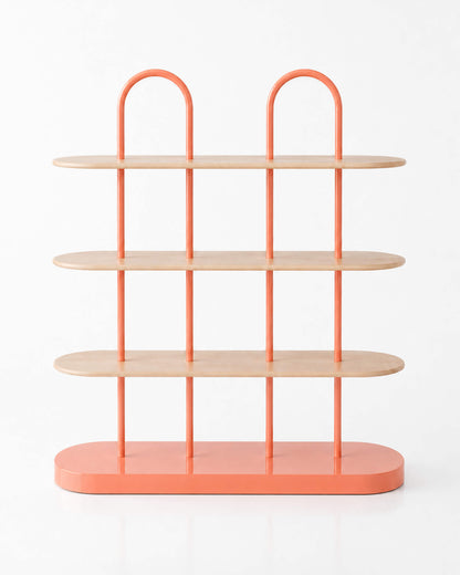 Marlo Bookshelf - Wood/Papaya